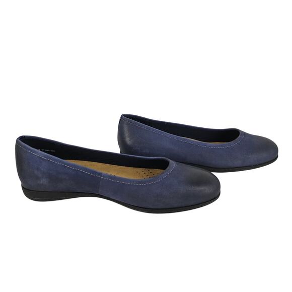 Trotters Women's Darcey Blue Leather Ballet Flats - Size 8M - Picture 4 of 12